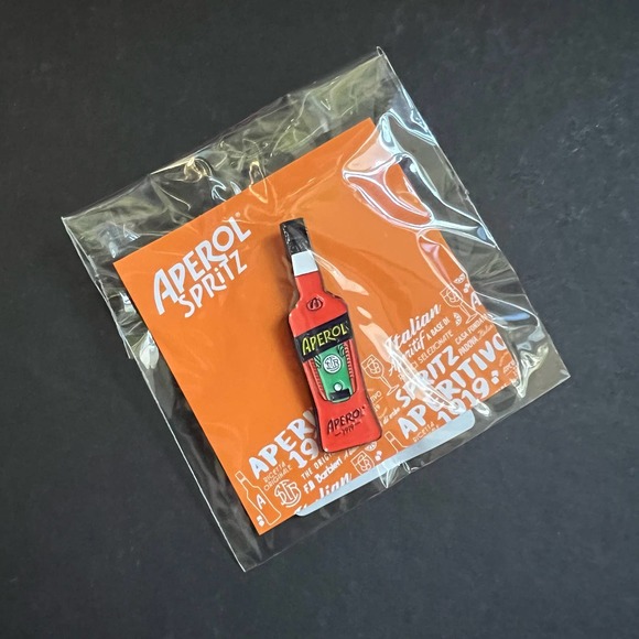 Aperol Spritz Bottle Enamel Pin hat pin - Picture 3 of 6